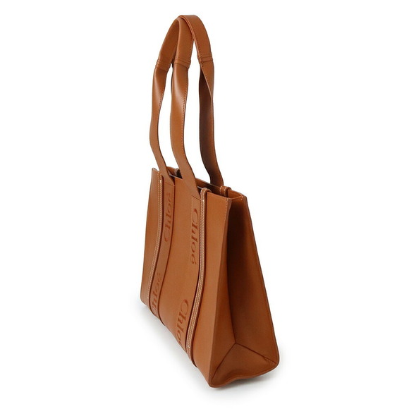 Chloe Woody Medium Tote Bag Calfskin Leather Brown - Picture 5 of 13
